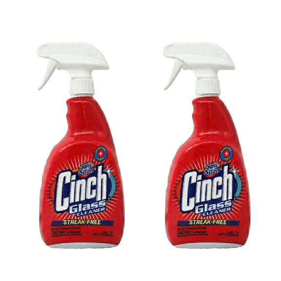 Spic and Span Cinch Glass Cleaner – Streak-Free, 32 oz, Ammonia Formula for Windows & Mirrors 2 Pack