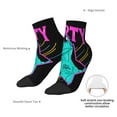thumbnail image 6 of Rateoe Rex Dinosaur With Sunglasses Pattern Quarter Crew Socks,Toe Seamed Ankle Socks,Cotton Cushioned Breathable Athletic Crew Sports Socks, 6 of 7