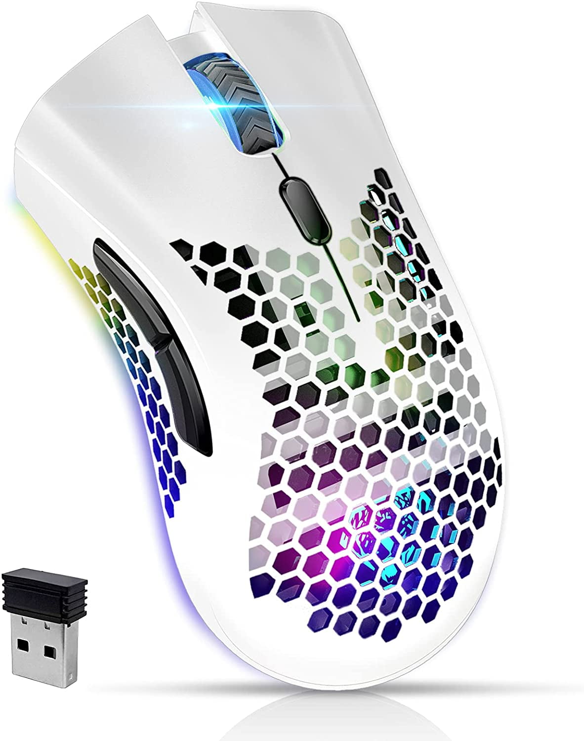 VEGCOO Wireless Gaming Mouse, Silent Click Wireless Rechargeable Mouse