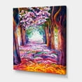 thumbnail image 3 of Designart ' Pink Flowering Colorful Spring Forest ' Lake House Canvas Wall Art Print, 3 of 4