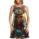 thumbnail image 1 of Disketp Riverside Meditating Cat para Vestido sin Mangas para Mujeres, Vestidos de Verano para Mujeres, Casual y Holgado para la Playa, 1 of 7