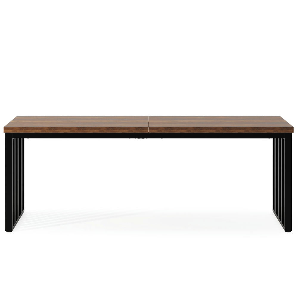 Spaco Modern Dining Table, 78.74 inches Sturdy Kitchen Table, Dining Table for Indoor as Living Room, Kitchen, Rustic Brown
