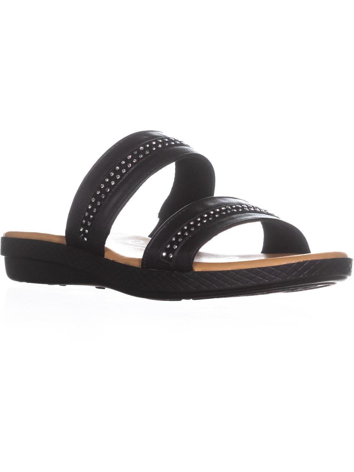 Womens Easy Street Dionne Flat Slip On Sandals Black 9.5 US Walmart