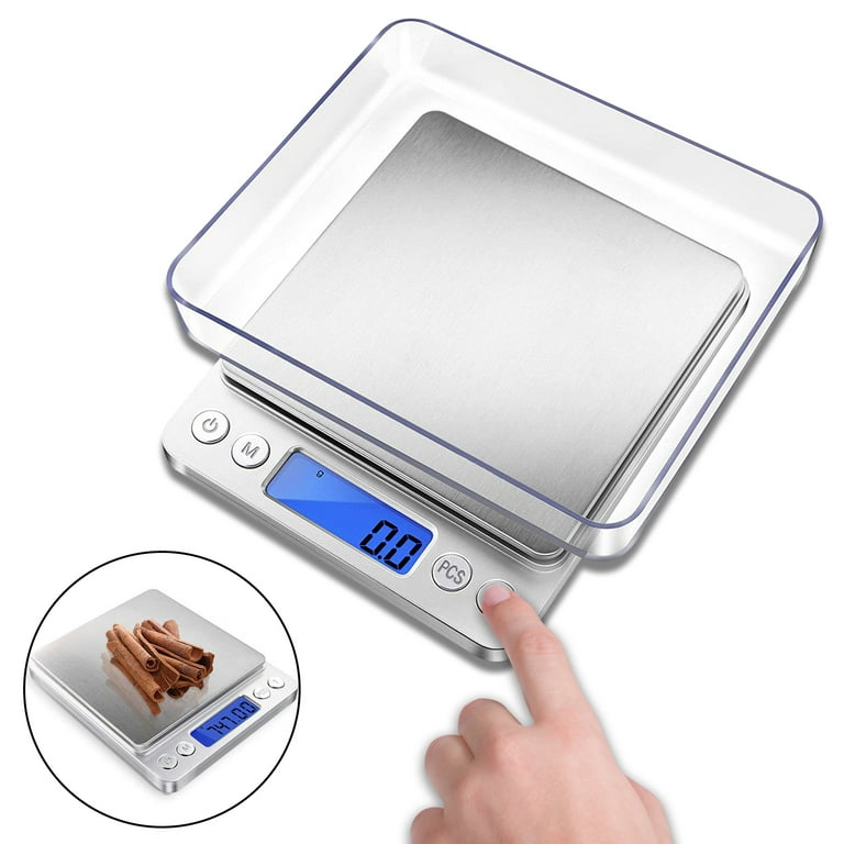 Digital Gram Scale with 2 Trays, 500g/ 0.01g Small Jewelry Scale, 6 Units  Gram Scales Digital Weight Gram and Oz, Tare Function Digital Scale for Food