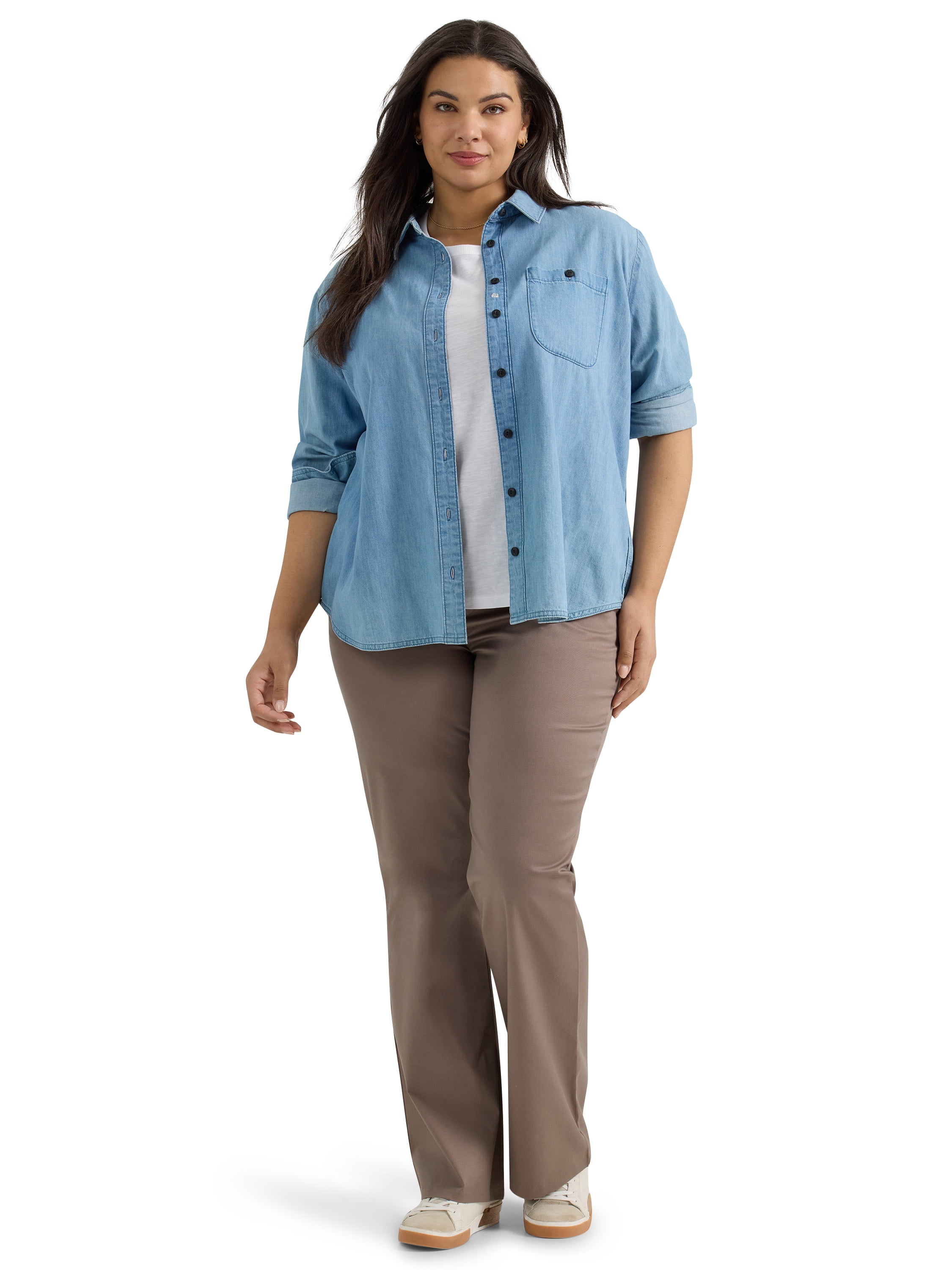 Lee® Women's Plus Mid Rise Wrinkle Free Bootcut Pant