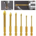 thumbnail image 2 of 6pcs Glass Drill Bits Set Tile Ceramic Drilling Set 3/4/5/6/8/10mm with 1/4inch Hex Shank for P 3717, 2 of 8