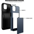 thumbnail image 3 of KOMI pour iPhone 13 Étui avec Porte-Cartes [Ranger 5 Cartes] Double Couche Robuste Antichoc Étui Portefeuille iPhone 13 avec Fente pour Carte Cachée Grand Étui de Rangement pour iPhone 13 (Bleu), 3 of 5