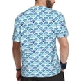 thumbnail image 2 of Wukai Blue Fish Scale Texture Print Men's Short-Sleeved Mesh T-Shirt,Quick-Dry Short Sleeve Workout T-Shirt-Small, 2 of 8