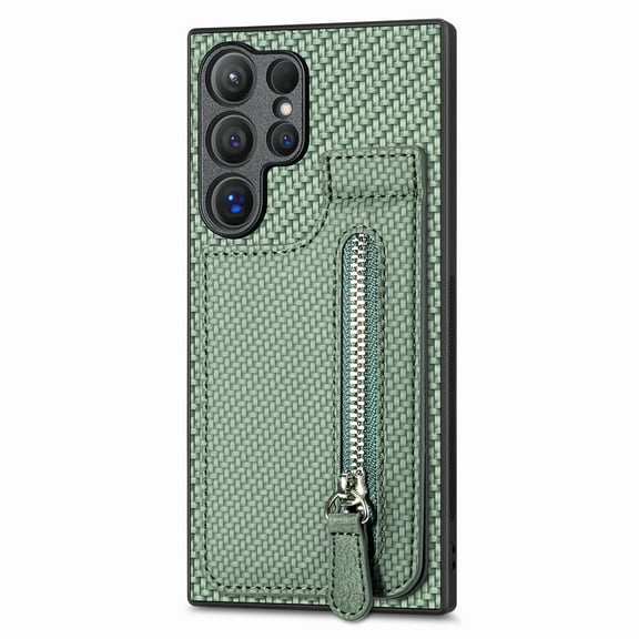 Allytechgroup Case for Samsung Galaxy S25 Ultra with Credit Card Slot, RFID Blocking PU Leather Wallet Phone Case with Kickstand Shockproof Military Grade Drop Protection for Women Men, Green