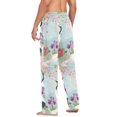 thumbnail image 3 of FORMRS Mens Pajama Pants with Pockets Cotton Sleepwear Lounge Bottoms Sizes S-2XL, Green Floral Cranes Pattern, 3 of 7