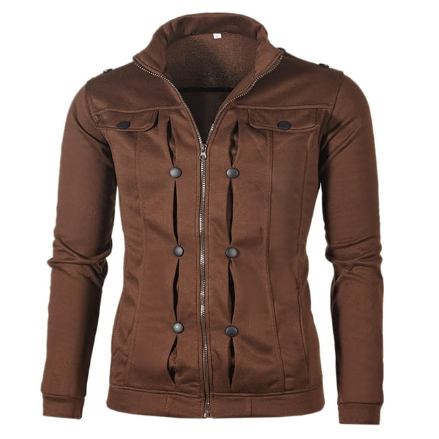 Men's Slim Fit Zip Up Casual Sweatshirt Jacket Lightweight Comfortable Solid Color Pullover for Everyday Wear