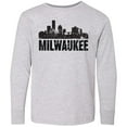 thumbnail image 3 of Inktastic Milwaukee Skyline Grunge Long Sleeve Youth T-Shirt, 3 of 5