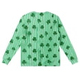 thumbnail image 6 of Dwelliawo St.patrick's Waffle Long Sleeve T Shirt Men Graphic Long Sleeve Waffle Knit Tees Loose Fit St Patricks Day Irish Clover Celtic Cross Flag Print Shirts Round Neck Outfit Army Green S, 6 of 6