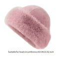 thumbnail image 6 of hengtong Cossack Hat Russian Hat Women Thick Winter Faux Hat for Hiking Motorbike Bean Paste Color, 6 of 8