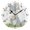 Black, variant on Gray Wolf Hug Flowers Round Wall Clock Silent Analog Battery Operated Black Pointer Home Decor 9.84" Diameter