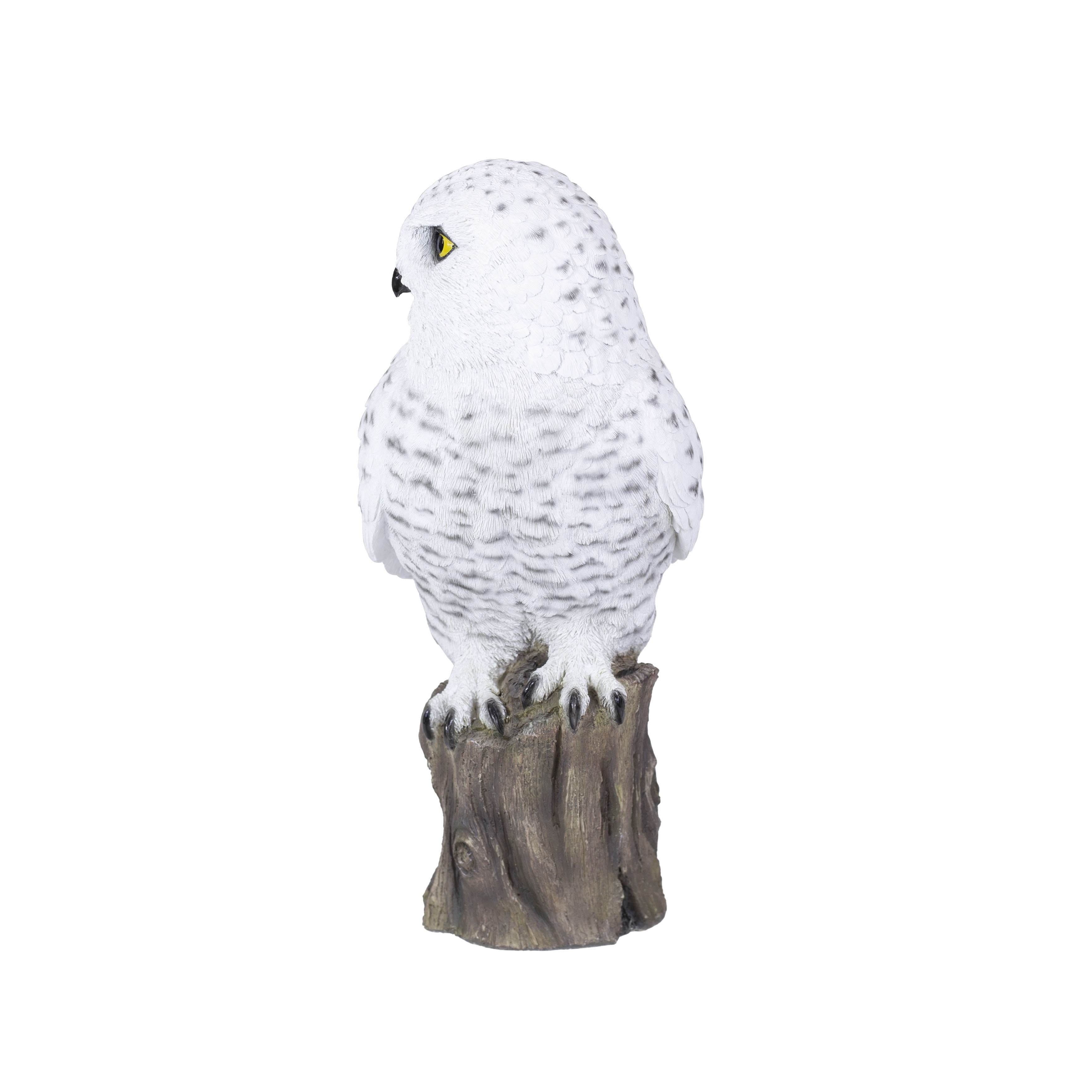 SOREAL White Snowy Owl on branch | Handcrafted Decorative Bird Statue for Home & Garden | Premium Polyresin, Weather-Resistant Indoor/Outdoor Decor