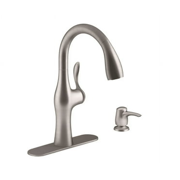 Kohler Alma 1.5 GPM Kitchen Faucet with Pull Down Sprayer & Soap Dispenser, Vibrant Stainless