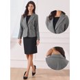 thumbnail image 2 of DARING DIVA Women's Houndstooth Lapel Collar One Button Jacket XL Navy Blue, 2 of 5