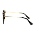 thumbnail image 3 of Womens Large Rhinestone Iced Out Half Rim Cat Eye Plastic Sunglasses Tortoise Brown, 3 of 4