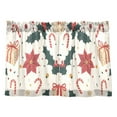thumbnail image 7 of Yayeee Kitchen Curtains Light Filtering 27"x24" Rod Pocket Short Cafe Window Panel, Beige Christmas Candy Canes, 7 of 7