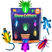 PartySticks Glow Critters Glow in The Dark Bug Toys and Glow (60 Pack, Multicolor)