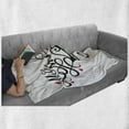 thumbnail image 6 of Wedding Soft Flannel Fleece Throw Blanket, Mr. and Mrs. Swirled Branches Hearts Love Birds Happiness Simplistic Design, Cozy Plush for Indoor and Outdoor Use, 60" x 80", Red Blue Black, by Ambesonne, 6 of 6