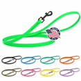 thumbnail image 2 of Dogline Biothane Waterproof Dog Leash Strong Coated Nylon Webbing with Black Hardware Odor-Proof Easy to Clean High Performance for Small or Large Dogs Made in USA 4 or 6 ft Lead, Tropical Green, 2 of 4