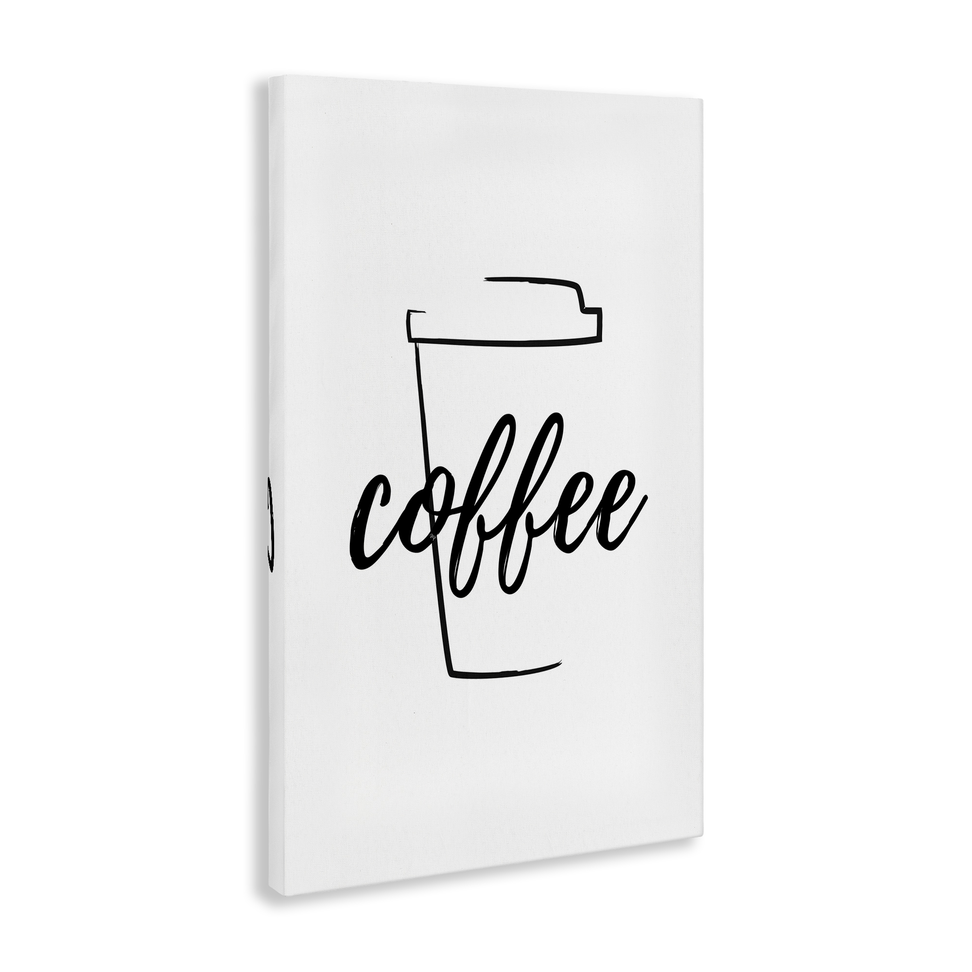 Stupell Industries Minimal Coffee Cup Food & Beverage Painting Gallery Wrapped Canvas Art Print Wall Art, 30 x 45