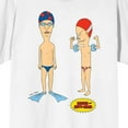 thumbnail image 2 of Beavis & Butthead Swimming Attire Crew Neck Short Sleeve Men's White T-shirt-5XL, 2 of 7