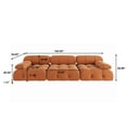 thumbnail image 3 of bokifol 104"Modular Sectional Sofa for Living Room,Cloud Couch 3-Seat Sofa for Apartment,Office,Bedroom,Orange, 3 of 8