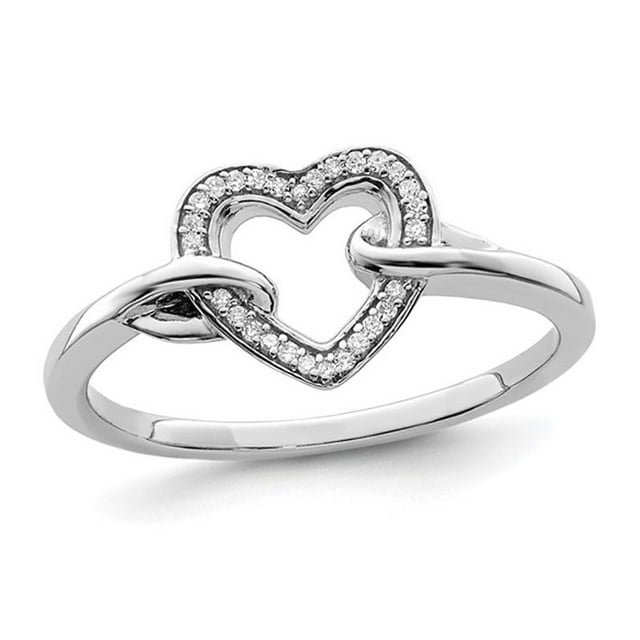 Bague Promesse Cœur en Diamant de 1/20 Carat (ctw) en Argent Sterling