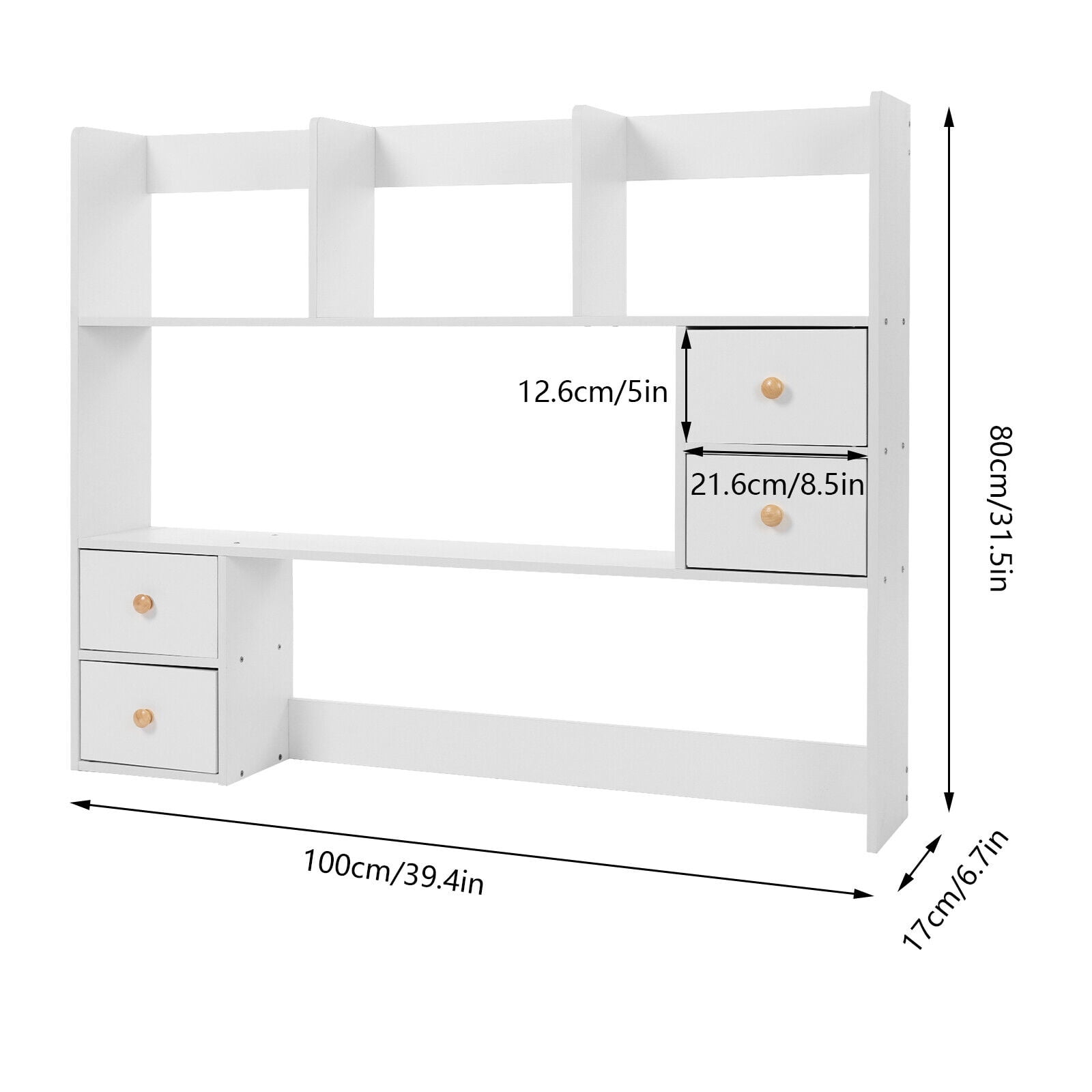 3 Tiers 100cm Office Desktop Organizer Stand Storage Rack Tabletop Display Rack