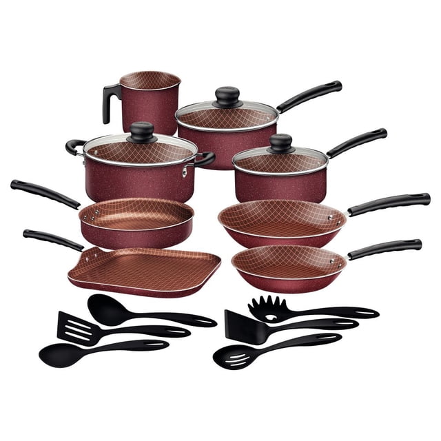 Bateria de Cocina Antiadherente 17 Piezas Tramontina Roja