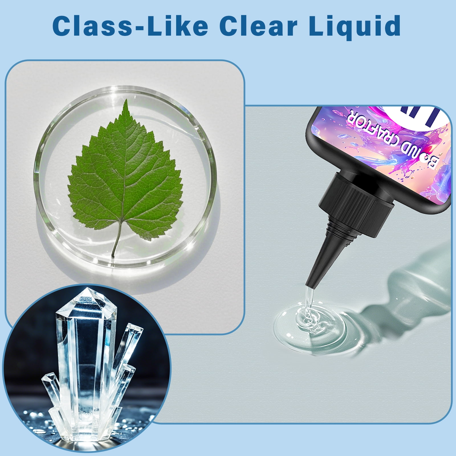 Bond Craftor UV Resin Kit 300g – Transparent Hard UV Glue, Fast Curing Ultraviolet Resin for Crafts, Jewelry, DIY, and Coating