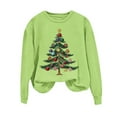 thumbnail image 4 of Xdegoge Christmas Tree Sweatshirts for Women Casual Crew Neck Sweatshirt Christmas Tree Print Tops Loose Soft Long Sleeve Pullover Fashion Christmas Date Outfit, 4 of 4