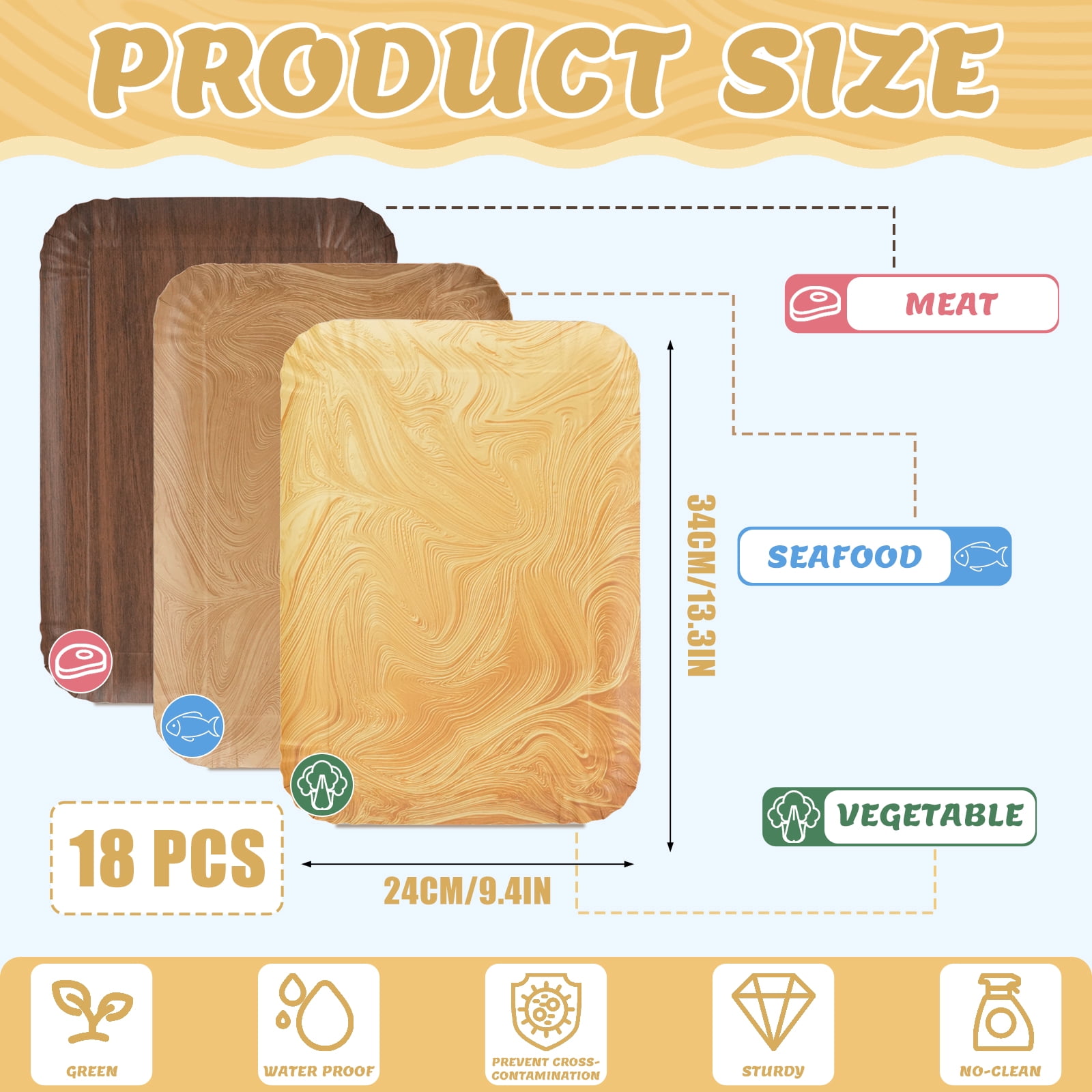 DTFMZOV Disposable Cutting Boards Sheets, 13 inch Durable Thick Paper Cutting Board Mats for Meat,Fish,Vegetables, Chopping Mats for Different Foods, Board for Kitchen,Camping(18 Pack)