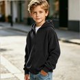 thumbnail image 4 of HAOTAGS Boys Zip Up Hoodie (3-14) Warm Zipper Long Sleeve Casual Hooded Jacket Black Size 11, 4 of 8