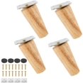 thumbnail image 1 of Juego de 4 patas de muebles de madera maciza, patas de sofá de repuesto con alfombrilla antideslizante, placa de montaje y tornillos para cama, armario, cajón (8 cm, pata en ángulo) JAMW Sencillez, 1 of 5