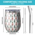 thumbnail image 5 of 12oz Stemless Wine Tumblers White Christmas Nutcracker Pattern Vacuum Insulated Stainless Steel Travel Tumbler Cups Mug with Lid and Straw for Champaign,Cocktail,Beer with Cleaning Brush, 5 of 5