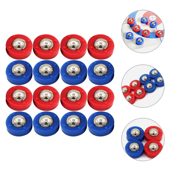 PBPBOX 16Pcs Shuffleboard Equipment Steel Plastic Assorted Color Shuffleboard Accessories