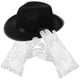 thumbnail image 2 of 1 juego de guantes de lentejuelas y sombrero de vestir, accesorio para disfraz de cosplay, suministros divertidos para fiestas, 2 of 8