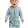 thumbnail image 3 of Bellafa 0-12M Baby Boys Long Sleeve One-Piece Footies Newborn Button Down Cotton Romper Onesies Fall Spring Infant Bodysuit, 3 of 7