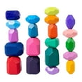 thumbnail image 1 of Bloques de construcción de piedras apilables de madera para niños y niñas, regalo de cumpleaños 20 piezas, 1 of 8