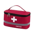 thumbnail image 3 of lionlar Sac de Premiers Soins, Sac Médical Portable avec Poignée Pochette de Rangement d'Urgence, Étui de Voyage Médical pour Lieu de Travail Voiture Voyage Maison Voyage L Rouge, 3 of 9