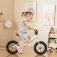 thumbnail image 4 of Costway Bicicleta de equilibrio para niños pequeños de 30 cm, sin pedales, con neumáticos de goma inflables, color blanco, 4 of 4
