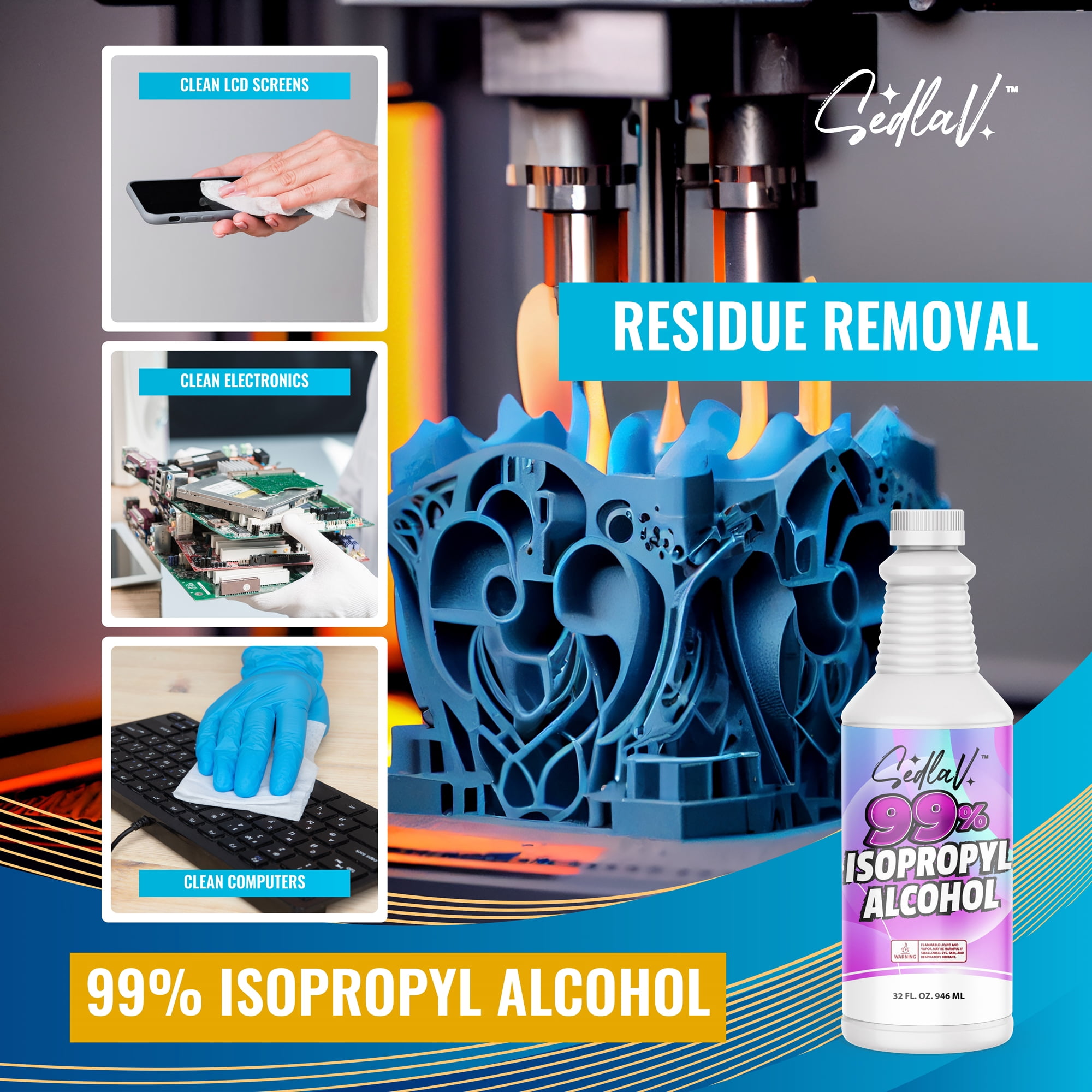 Isopropyl Alcohol 99% Rubbing Alcohol 99% Isopropyl Alcohol 32 Fl Oz Pack of 2