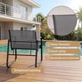 thumbnail image 5 of 3-Piece Patio Furniture Set, Lofka Outdoor Bistro Table and Chairs for 2, Textilene Seat & Steel Frame for Backyard, Garden, Lawn, Gray, 5 of 9
