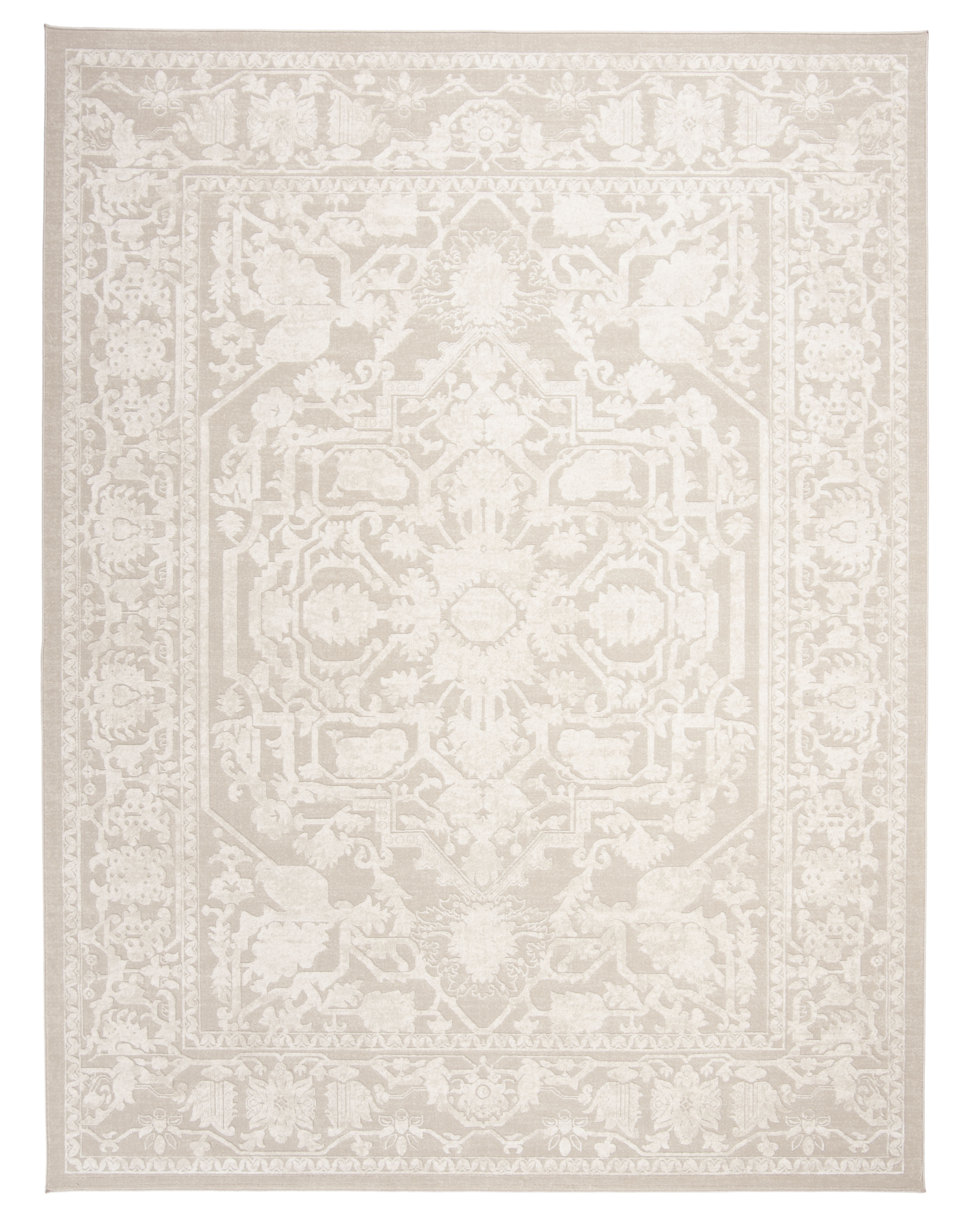 SAFAVIEH Reflection Christy Floral Bordered Area Rug, Cream/Ivory, 9' x
