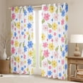thumbnail image 2 of Feelyou Kawaii Floral Girls Curtains Pack of 2 (42x84 Each), Cartoon Groovy Flower Curtains Blackout, Leaf Plant Botanical Bedroom Curtains, Window Curtains Decor, 2 of 6