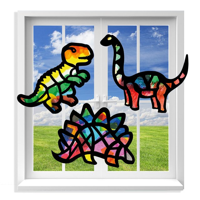VHALE Suncatchers Craft 3 juegos (9 recortes) con papeles de seda con efecto de vidriera, kit de atrapasueños para ventana, arte en el aula, manualidades, proyectos de arte creativo, regalos de fiesta